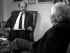 Mai 1986: Dirk Sager interviewt Stefan Heym als Zeuge des 20. Jahrhunderts für das ZDF. 