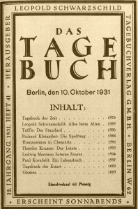 Die von Leopold Schwarzschild zunächst in Berlin, später in München herausgegebene Zeitschrift „Das Tagebuch“ druckte 1932/33 mehrere Gedichte des jungen Stefan Heym. Bereits im Herbst 1931 hatte sie ihre Leser über die Umstände informiert, die ihn gezwungen hatten, seine Heimatstadt Chemnitz zu verlassen (Abb.).