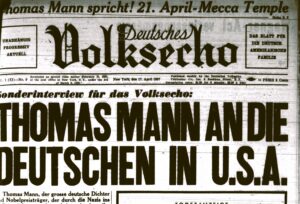 Titelseite des "Deutschen Volksecho", 17. April 1937.